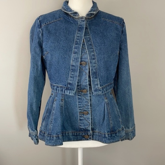 Current Air Jackets & Blazers - NEW! Current Air Denim Peplum Overlay Jean Jacket Size XS